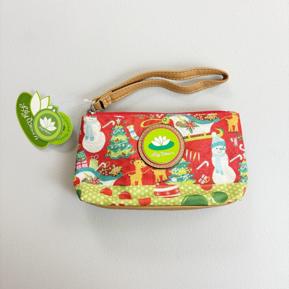 LILY BLOOM Red Snowman Kaylee Cosmetic Case NWT Christmas Holiday Makeup Pouch